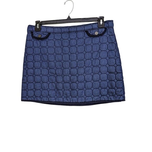 Joe Fresh Womens Size 6 Quilted Mini Skirt Navy Blue Cotton Fall Autumn Winter - Picture 1 of 3